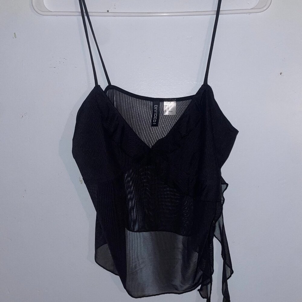 Sheer Divided Camisole - Small - Black